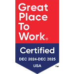 Dec 2024 - Dec 2025 Great Place to Work Certified logo.