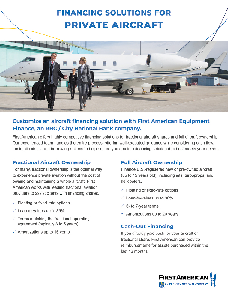 Private aircraft financing