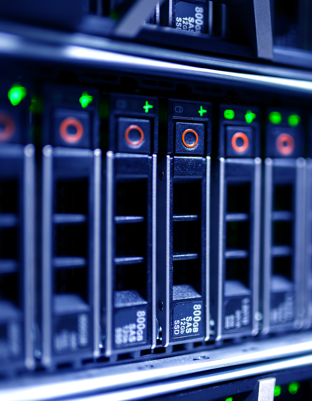 Close-up view of a server.