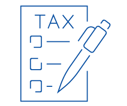 Tax document with checkboxes and a pen.