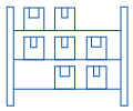 Shelf with boxes