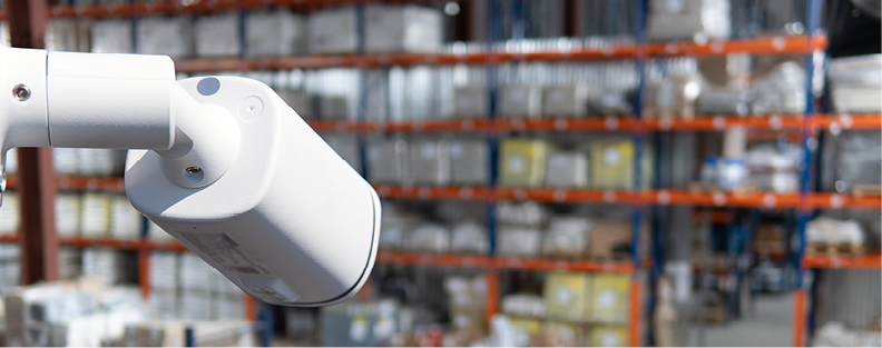 security camera in warehouse