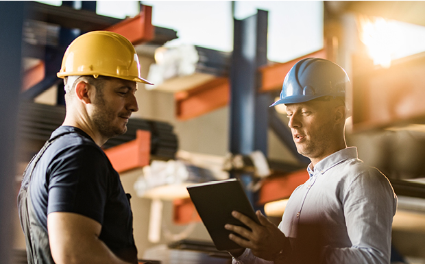 Business colleagues walking outside
