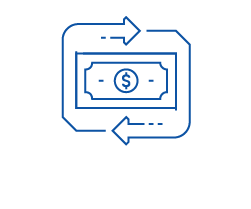 Cash with rotating arrows