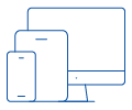 Smartphone, tablet, and desktop computer.