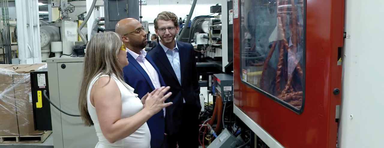 First American colleagues with Wright Plastics in warehouse