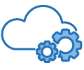 Cloud with gears icon