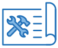 Blueprint with tools icon