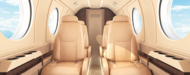 Interior of a private plane/jet. 