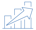 Bar graph with an upward trend